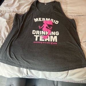 Mermaid grey loose fit tank top